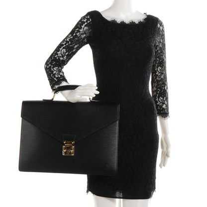 Louis Vuitton Epi Serviette Ambassadeur Briefcase Black 2 of 7