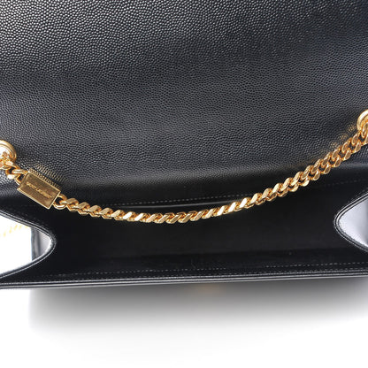 Saint Laurent Grain De Poudre Medium Classic Monogram Kate Satchel Black 5 of 8