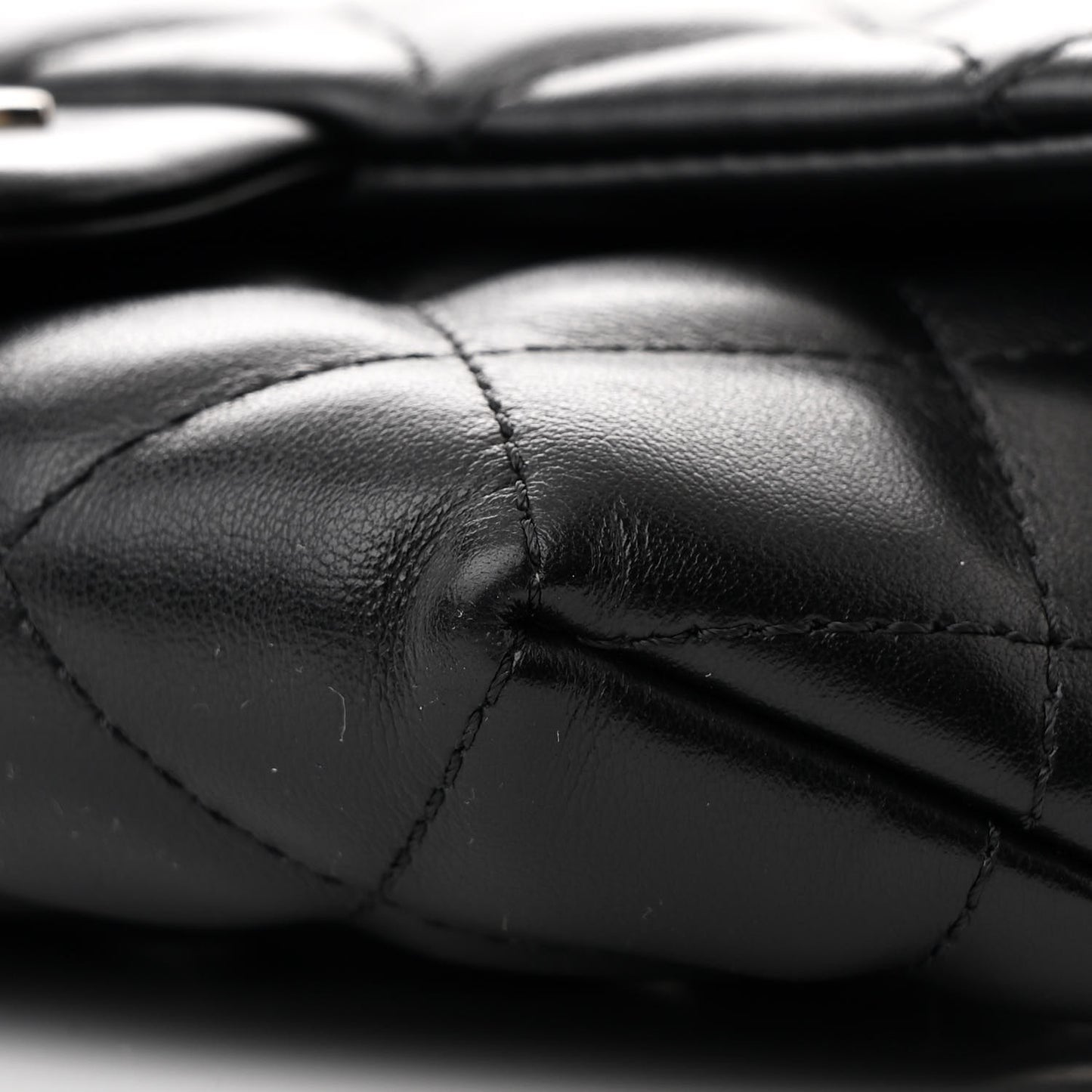 Calfskin Quilted CC Uniform Flap Belt Bag Black