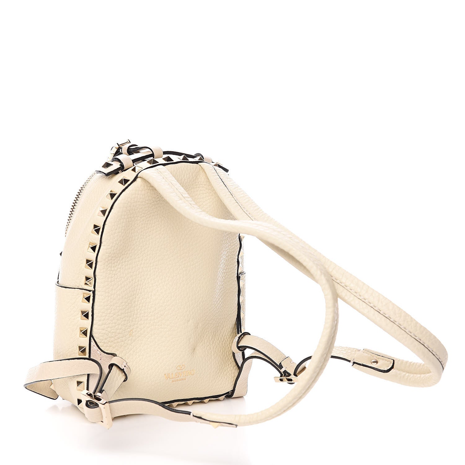 Valentino Garavani Pebbled Calfskin Mini Rockstud Backpack Ivory 3 of 9