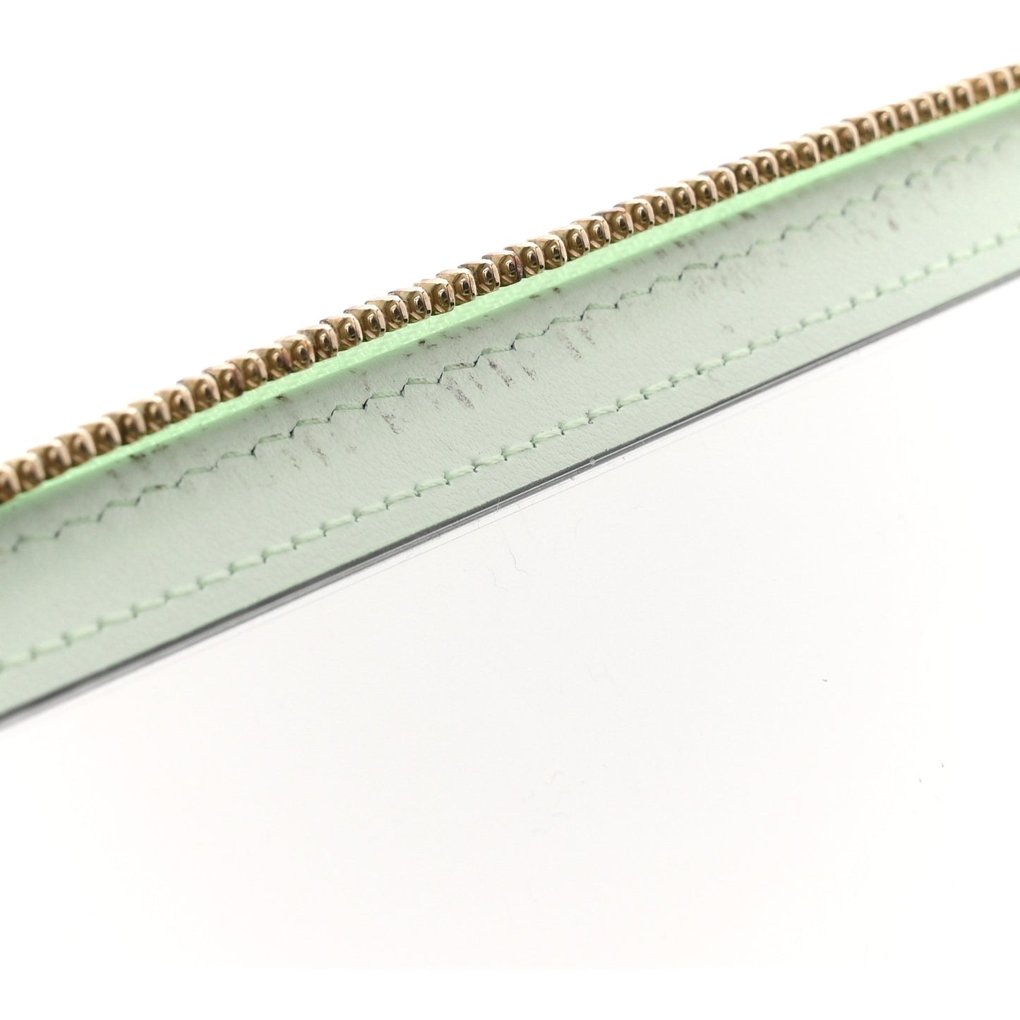 Caviar Quilted Small Vanity Case With Chain Light Green