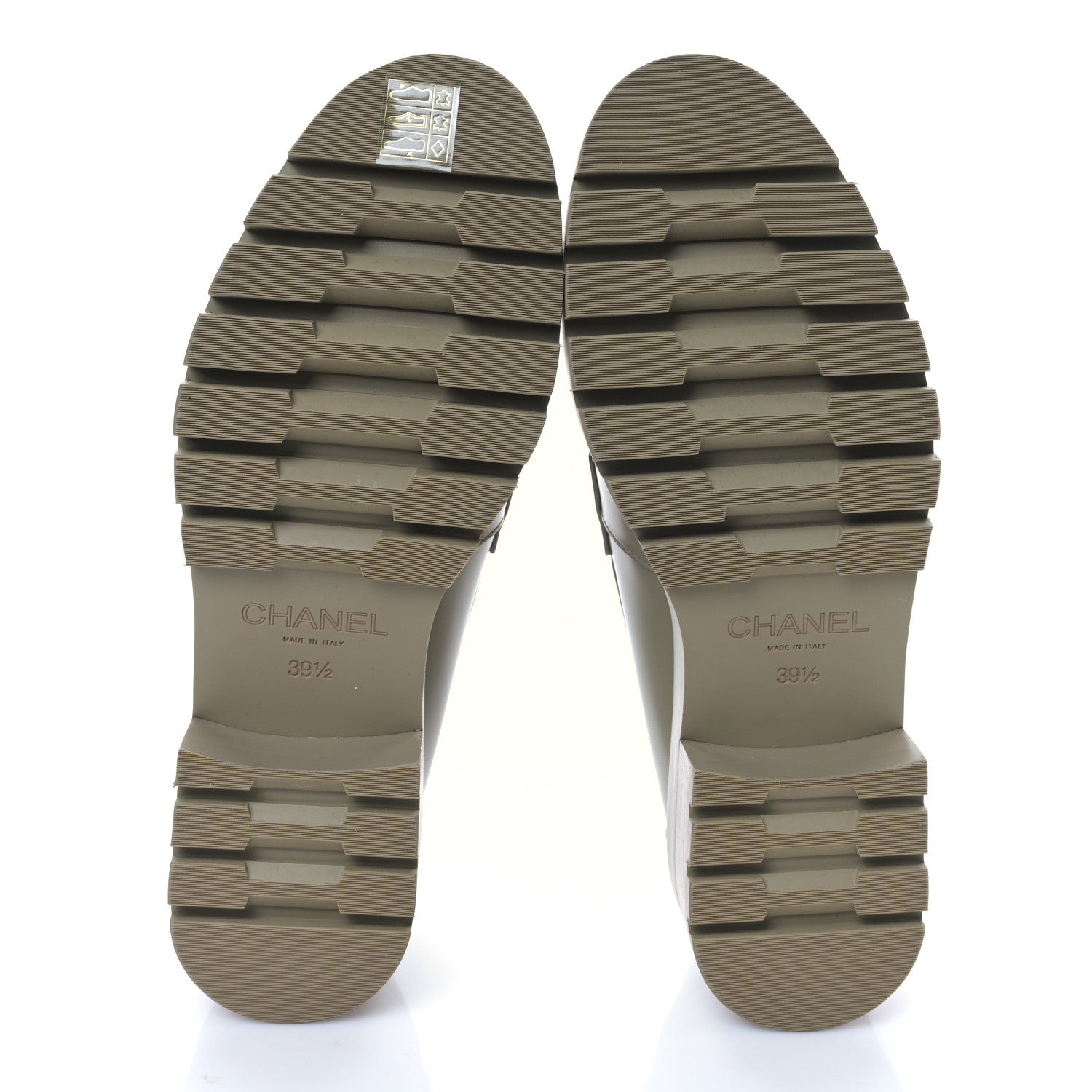 Chanel Calfskin Metal CC Loafers 39.5 Khaki 5 of 8