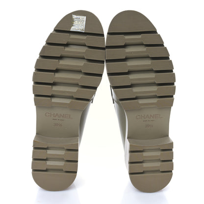 Chanel Calfskin Metal CC Loafers 39.5 Khaki 5 of 8