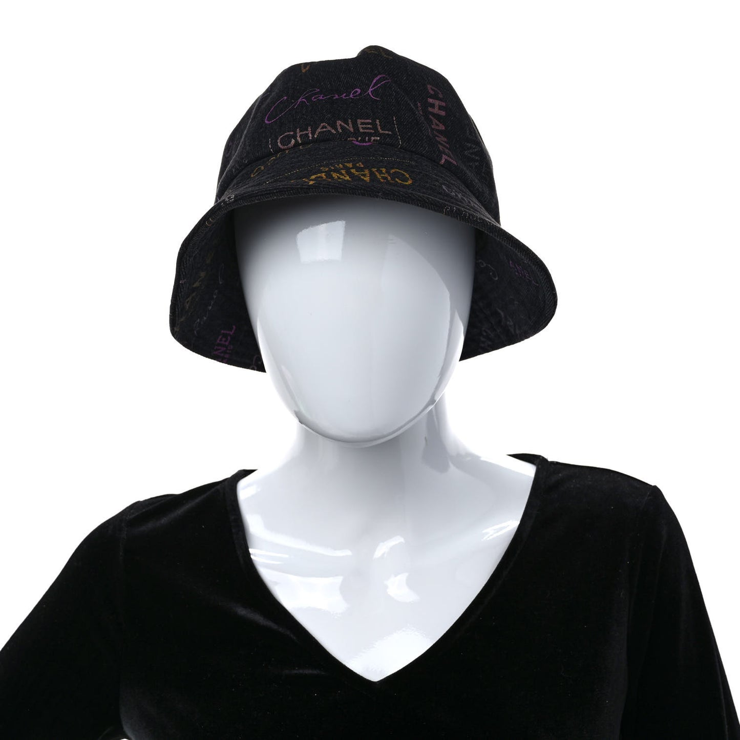 Denim Mood Cloche Bucket Hat M Black