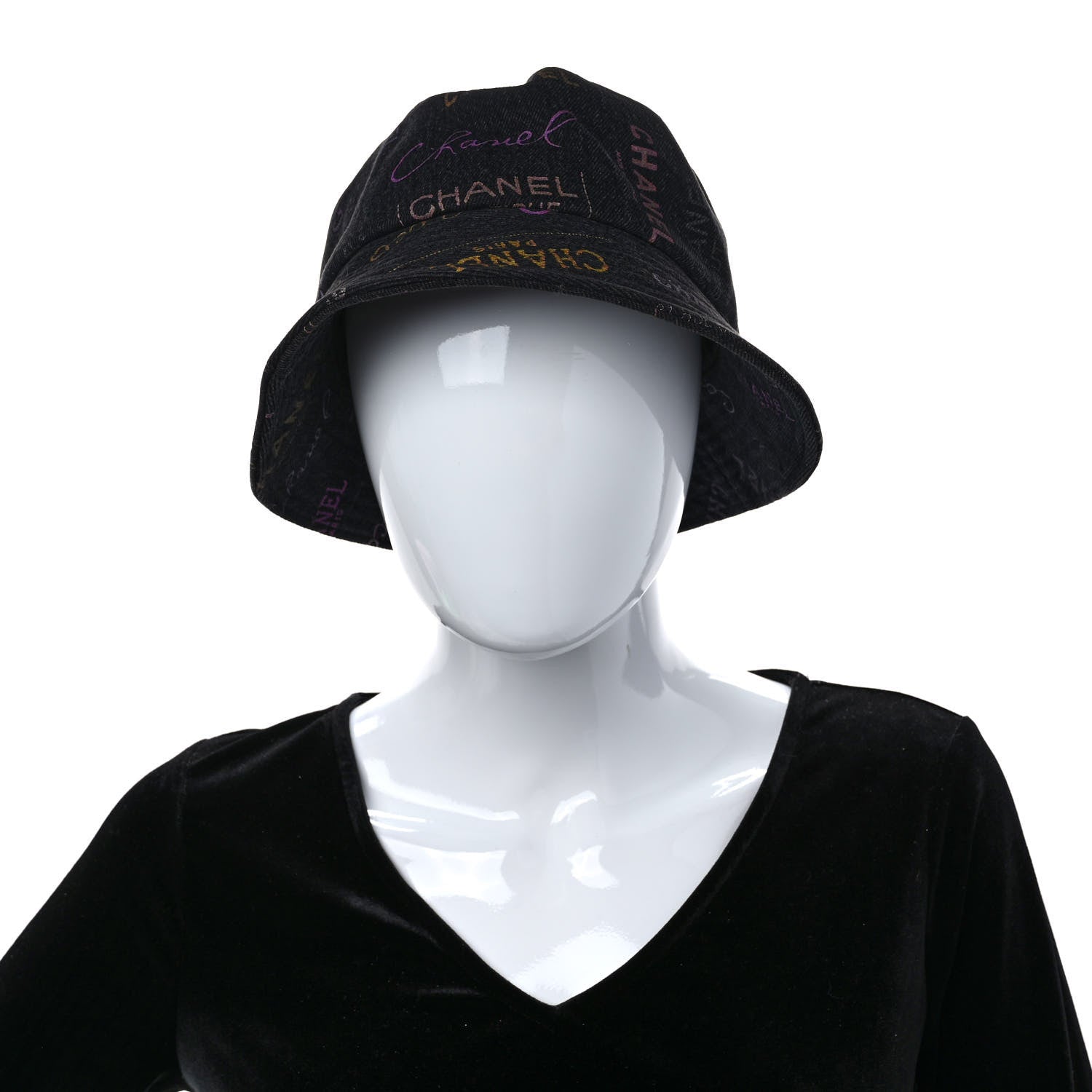 Chanel Denim Mood Cloche Bucket Hat M Black 2 of 8