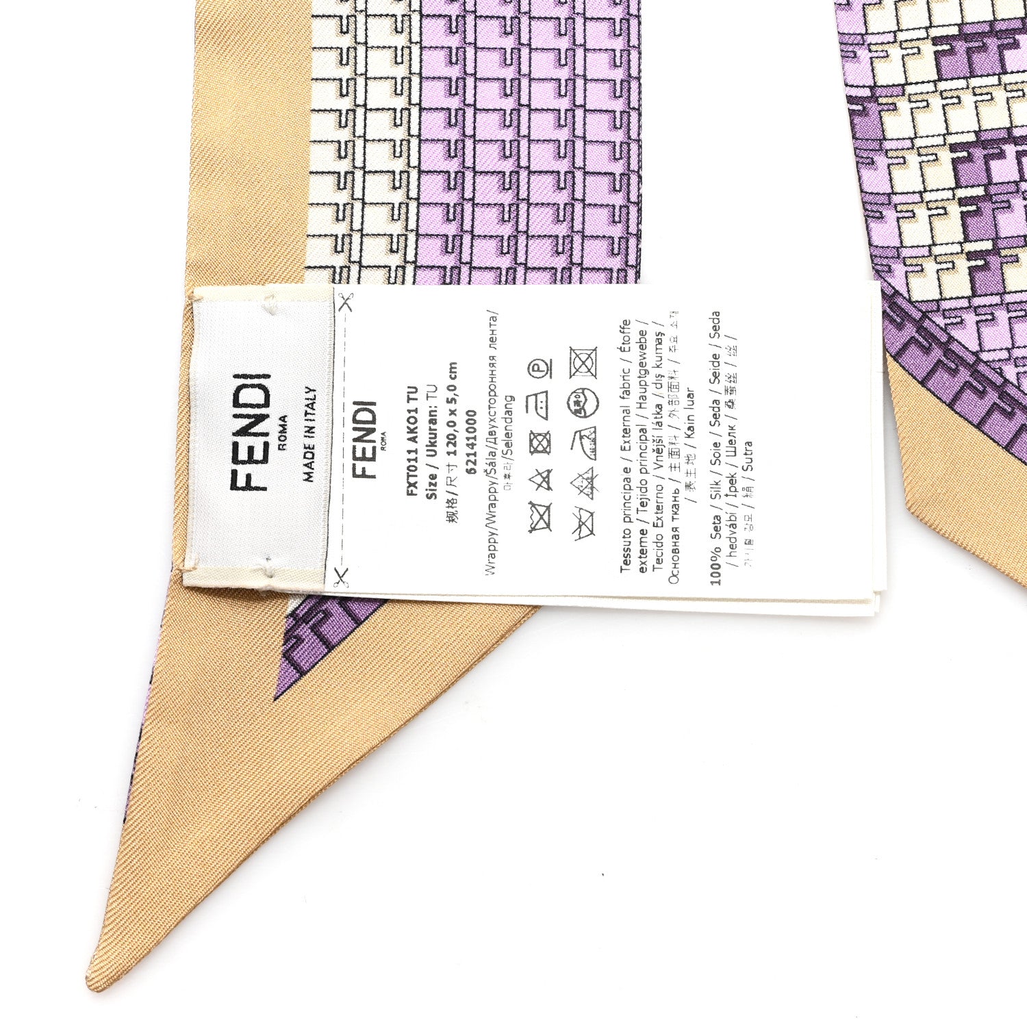 Fendi Silk FF Wrappy Bandeau  Lilla 3 of 3