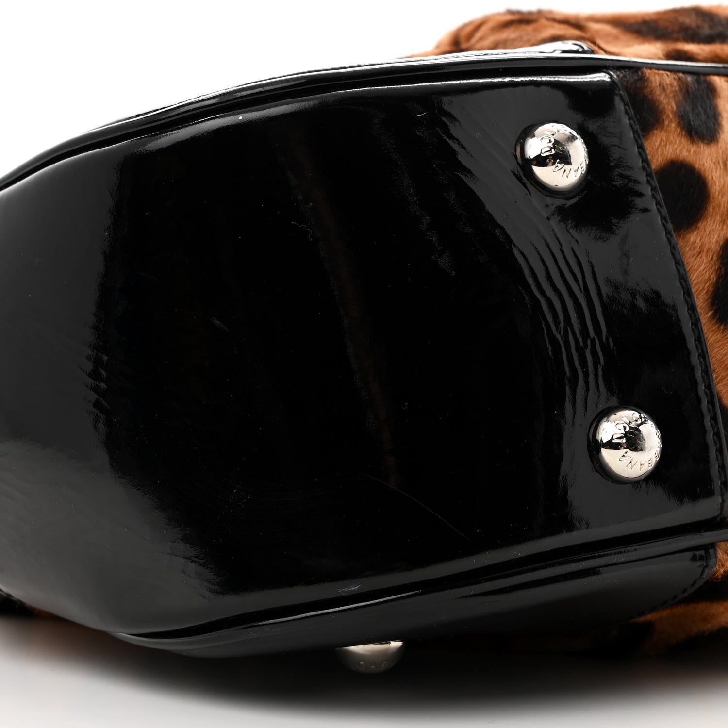 Dolce & Gabbana Calf Hair Leopard Print Patent Miss Silky Satchel