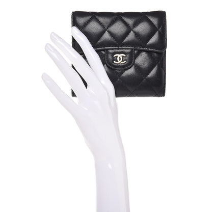 Chanel Lambskin Quilted Small Compact Wallet Black 2 of 8