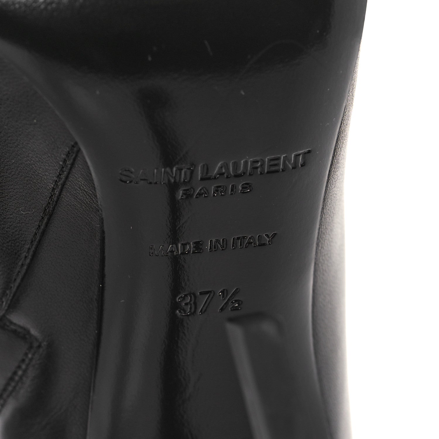 Saint Laurent Calfskin Opyum Ankle Boots 37.5 Black 7 of 9