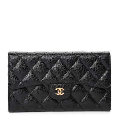 Chanel Caviar Quilted Large Flap Wallet Black 1 of 9