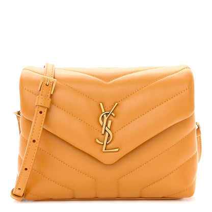 Saint Laurent Calfskin Y Quilted Monogram Toy Loulou Crossbody Bag Cheddar 1 of 11
