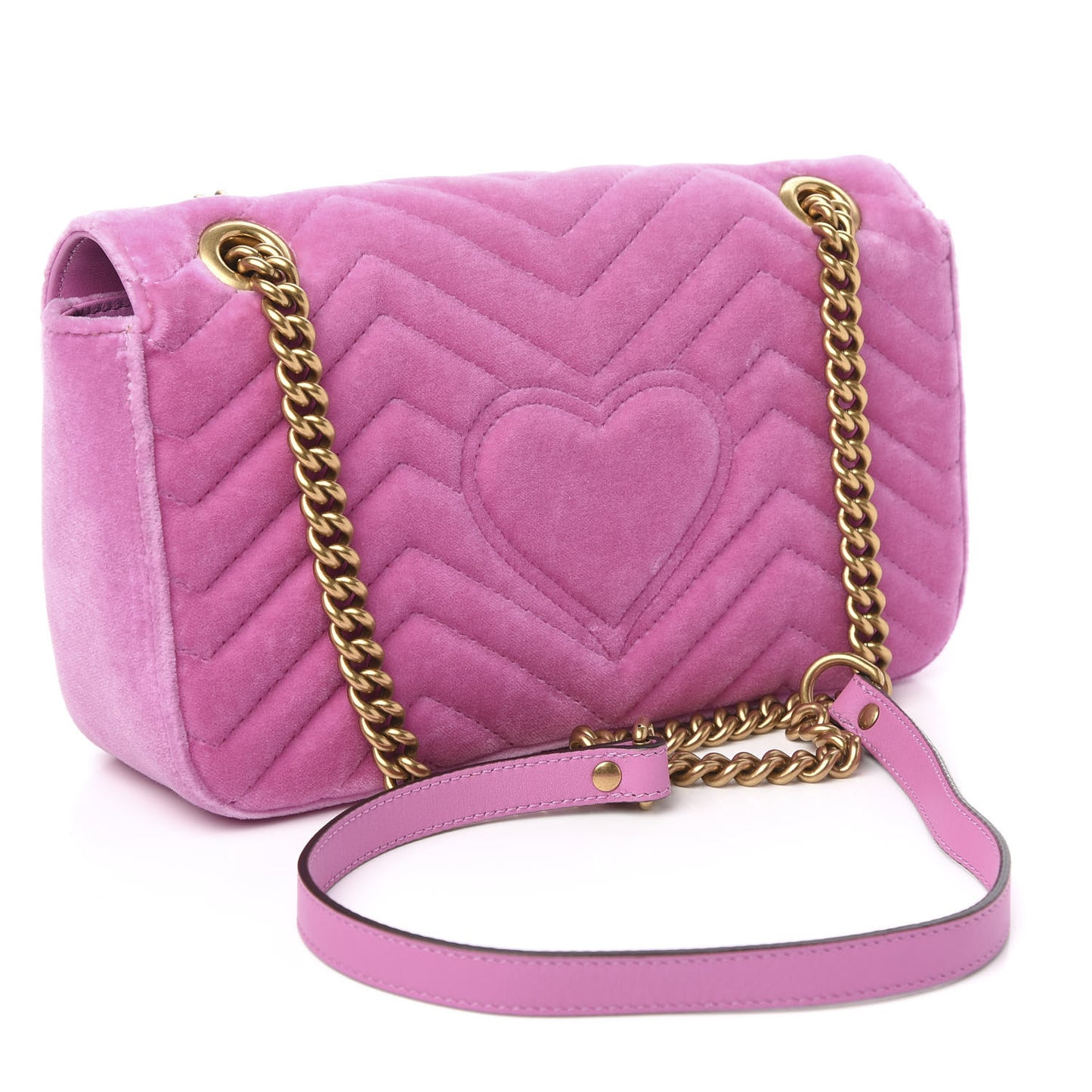 Velvet Matelasse Marquise Crystals Embroidered Small GG Marmont Shoulder Bag Malva