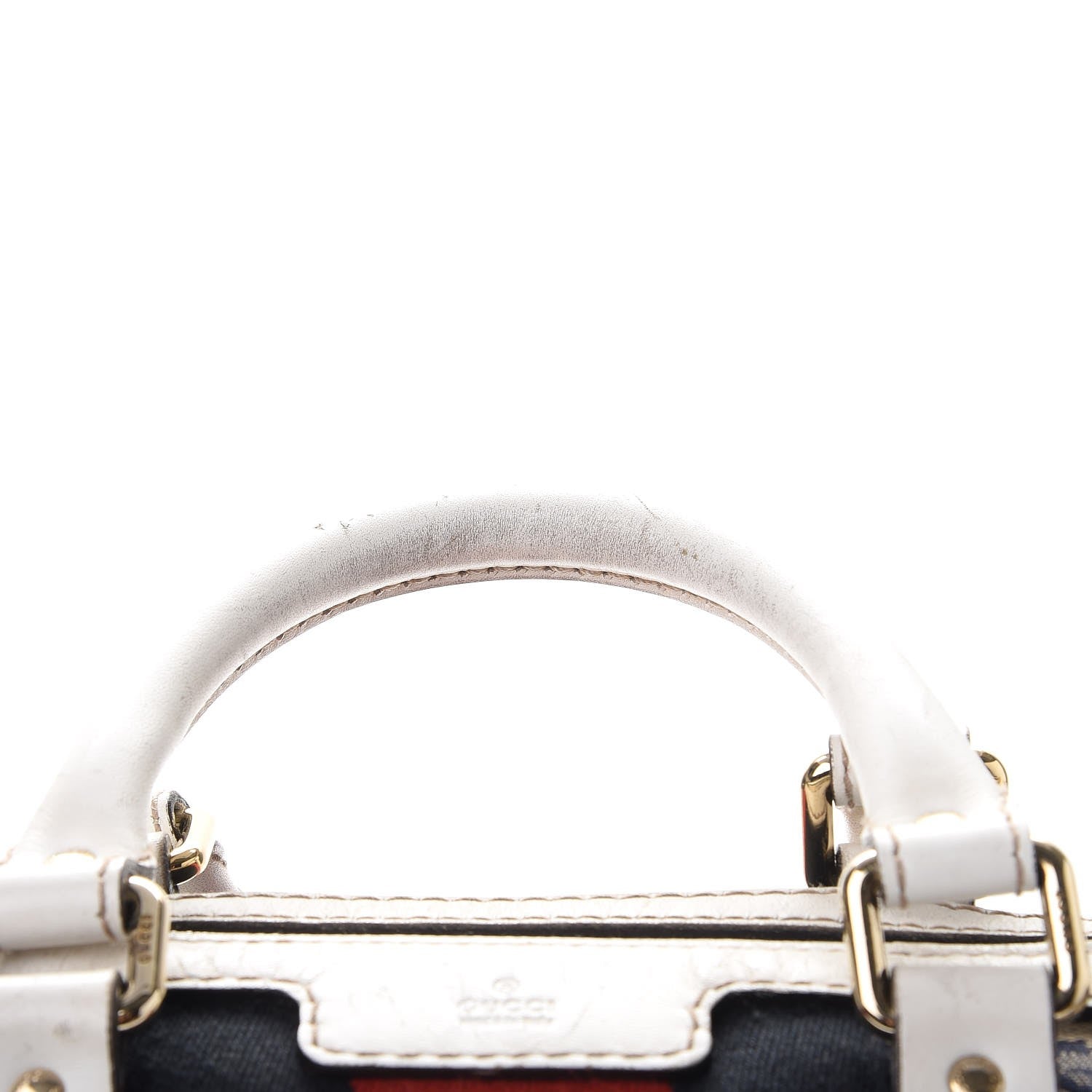 Gucci Monogram Selleria Calfskin Vintage Web Medium Boston Beige Blue Mystic White 13 of 32
