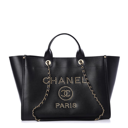 Chanel Caviar Medium Studded Deauville Tote Black 1 of 10