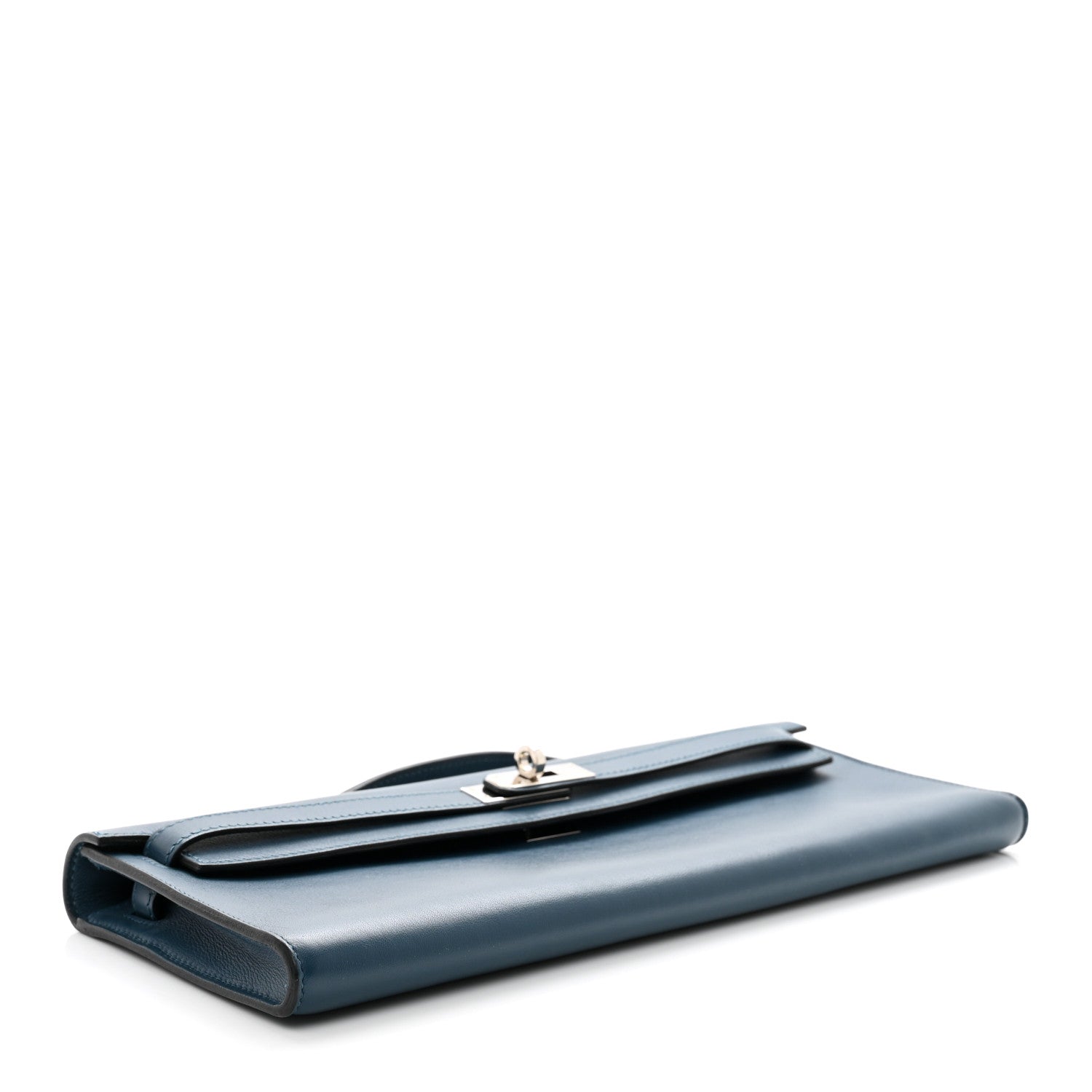 Hermes Swift Kelly Cut Clutch Pochette Bleu Tempete 4 of 9