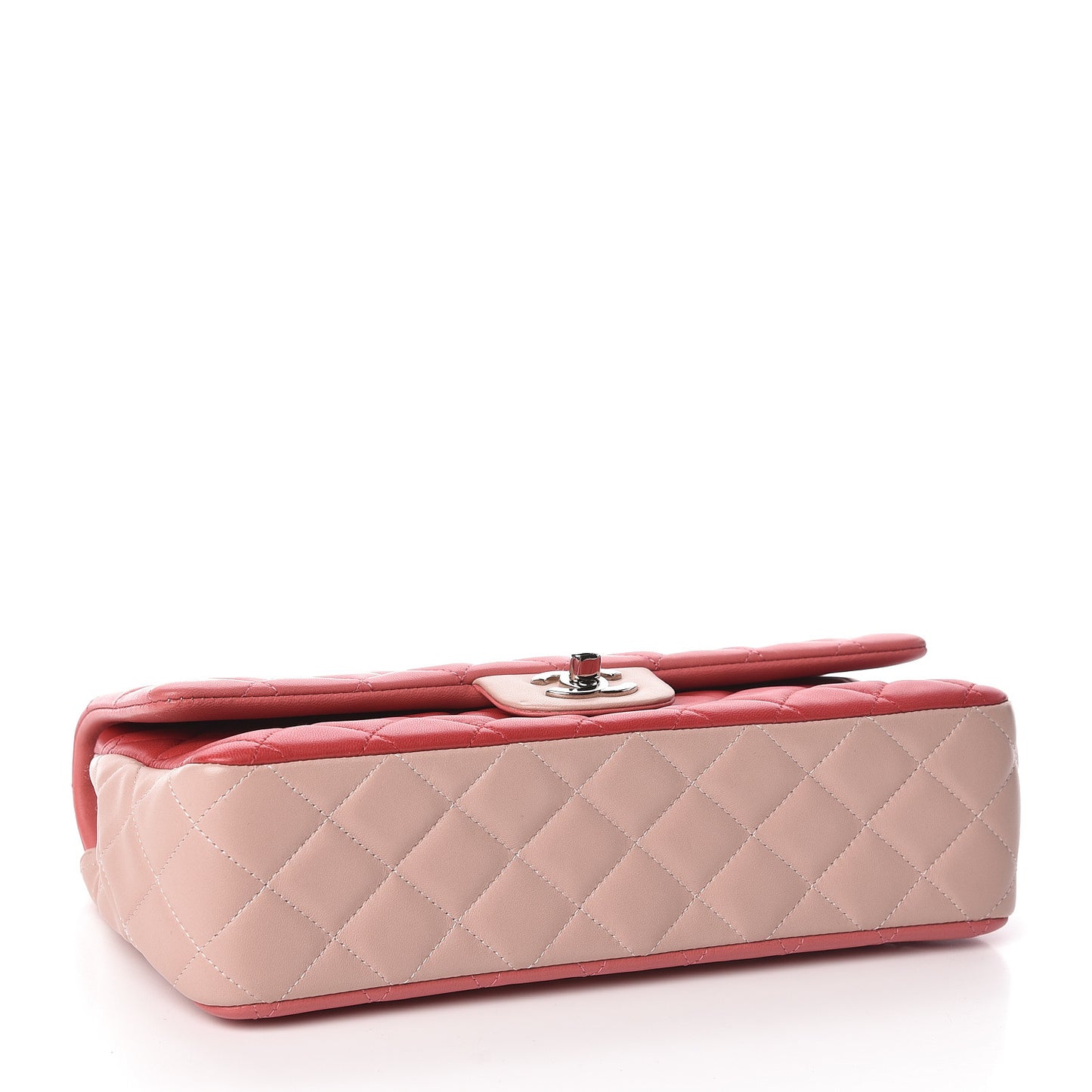 Lambskin Quilted Tri-Color Medium Valentine Charms Single Flap Pink