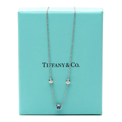 Tiffany Platinum Diamond Aquamarine Color by the Yard Necklace 7 of 7