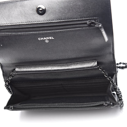 Chanel Caviar Quilted Boy Wallet On Chain WOC So Black 5 of 14