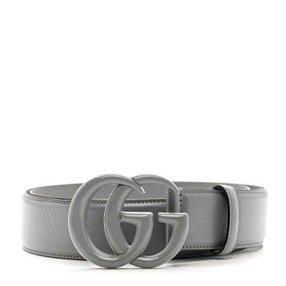 Gucci Azalea Calfskin Enamel Monochrome Double G 40mm Belt 100 40 Deep Grey 1 of 5