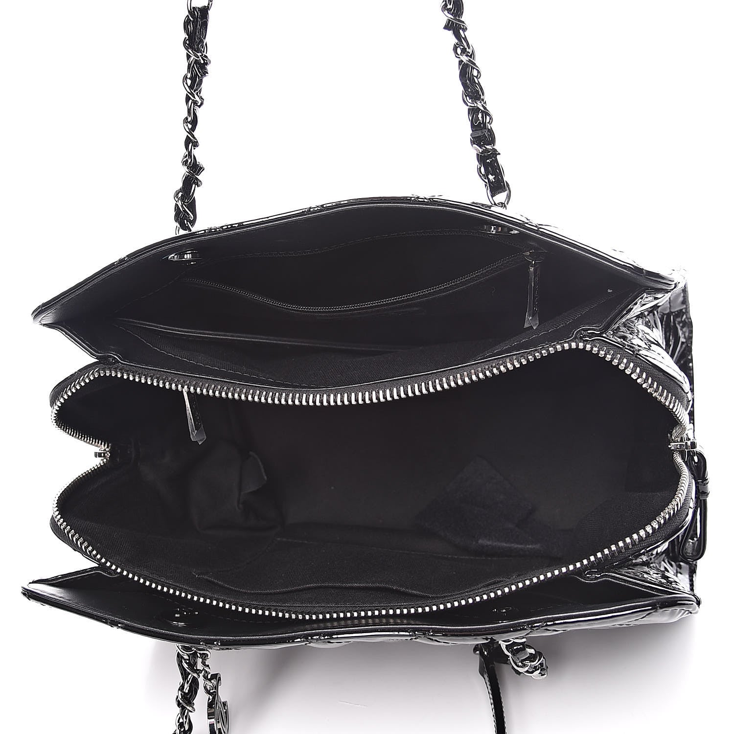 Chanel Patent Quilted CC Angle Tote Black 5 of 12