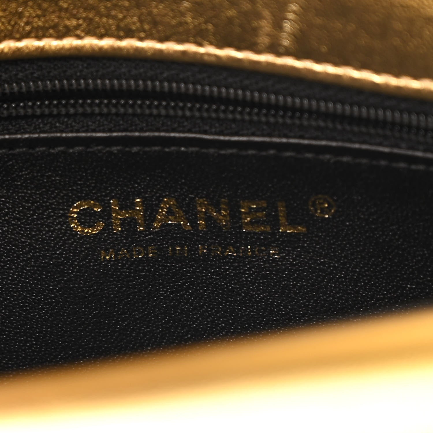 Chanel Lambskin Metallic Quilted Small CC Chic Double Flap Black Gold 7 of 13