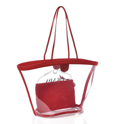 Prada Plexiglass Canapa Shopper Tote Red 3 of 8