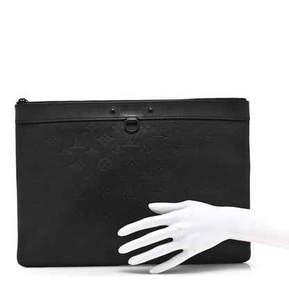 Louis Vuitton Calfskin Monogram Shadow Discovery Pochette Black 2 of 10