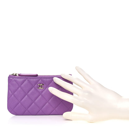 Chanel Caviar Quilted Small Pouch Purple 2 of 11