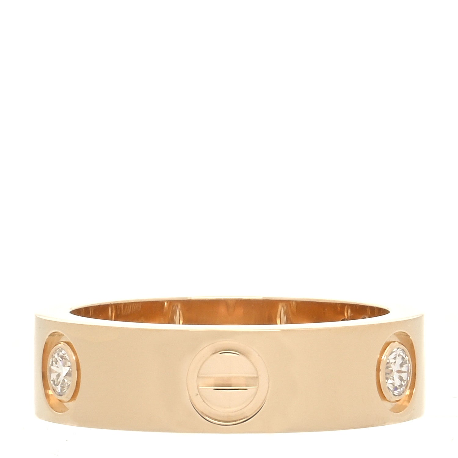 Cartier 18K Yellow Gold 3 Diamond 5.5mm LOVE Ring 52 6 3 of 4