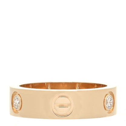 Cartier 18K Yellow Gold 3 Diamond 5.5mm LOVE Ring 52 6 3 of 4