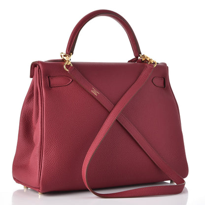 Hermes Togo Kelly Retourne 32 Rubis 4 of 8