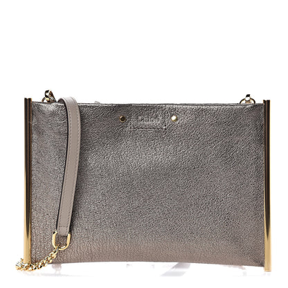 Chloe Metallic Calfskin Mini Roy Chain Pouch Gold 1 of 7