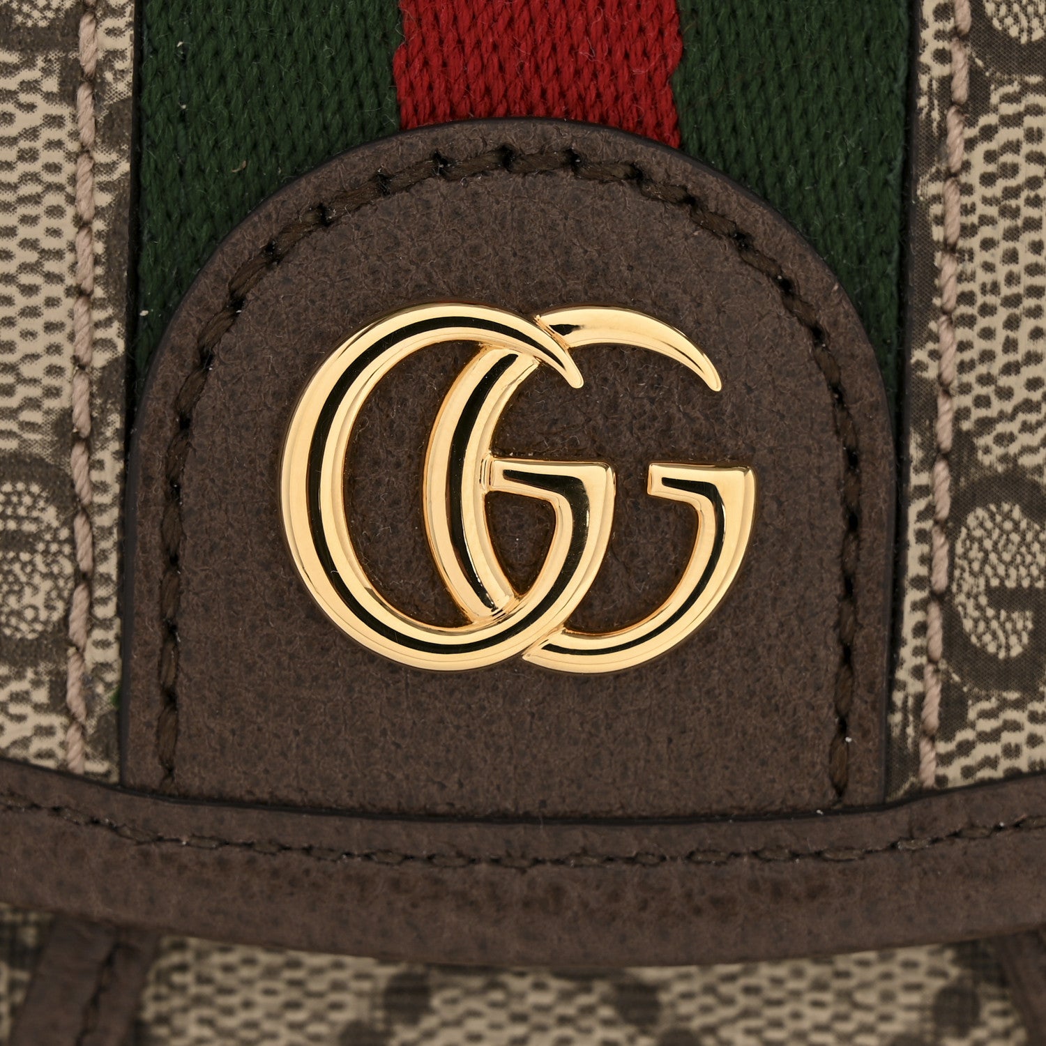 Gucci GG Supreme Monogram Textured Dollar Calfskin Web Mini Ophidia Chain Drawstring Backpack Beige Brown 11 of 11
