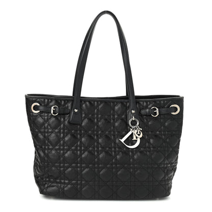 Christian Dior Coated Canvas Cannage Small Panarea Tote Black 1 of 8