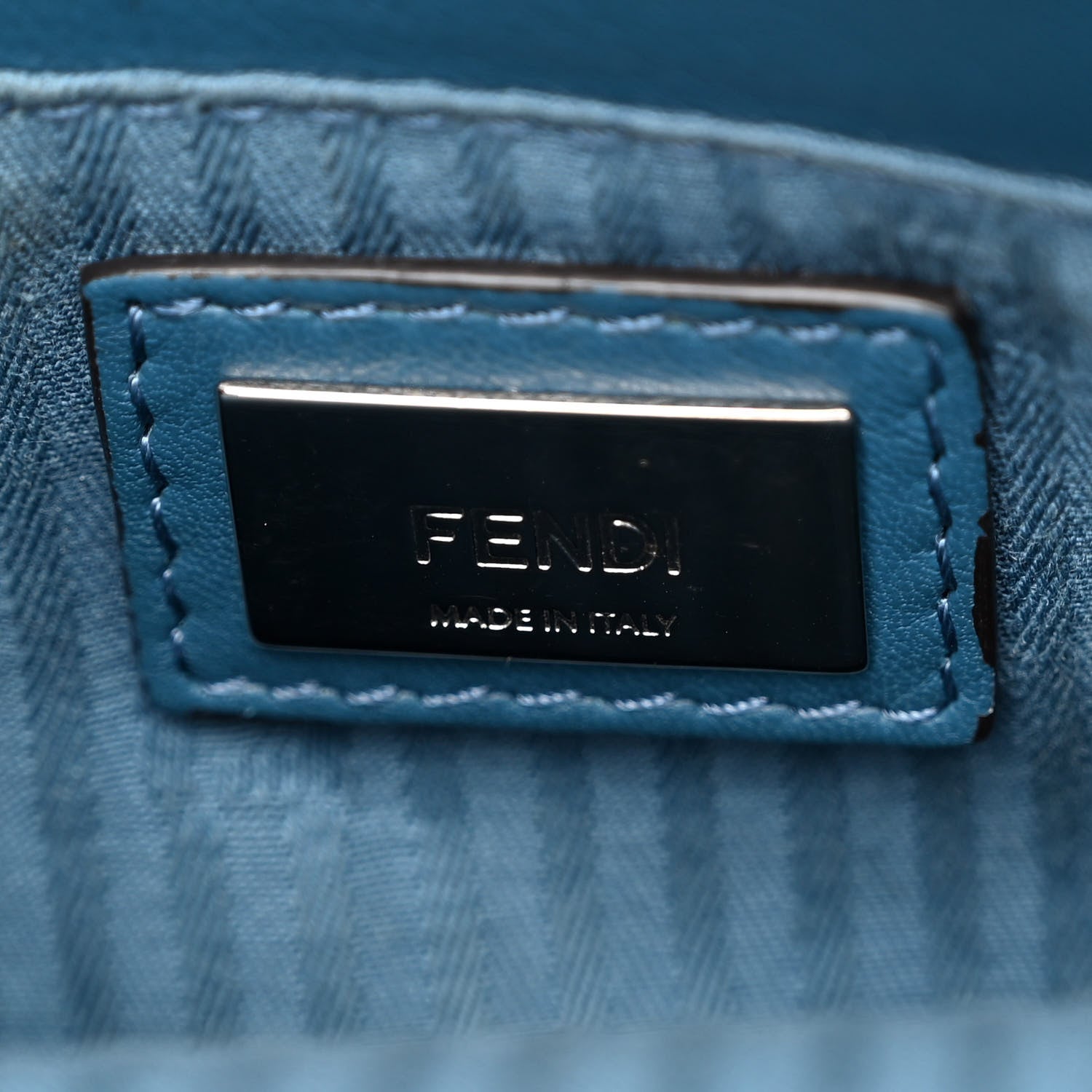 Fendi Vitello Elite Petite 2Jours Tote Blue Cobalto 6 of 14