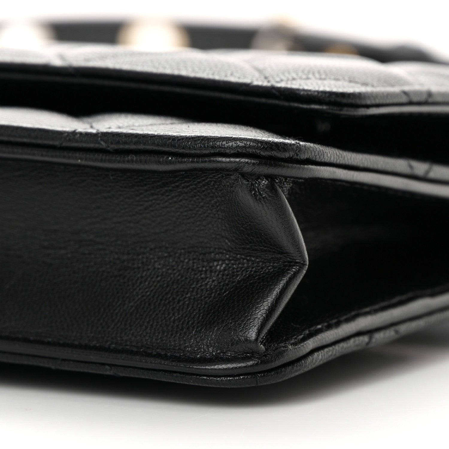 Chanel Goatskin Quilted Quilted Like A Wallet Wallet On Chain WOC Black 11 of 17