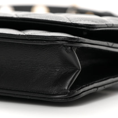 Chanel Goatskin Quilted Quilted Like A Wallet Wallet On Chain WOC Black 11 of 17