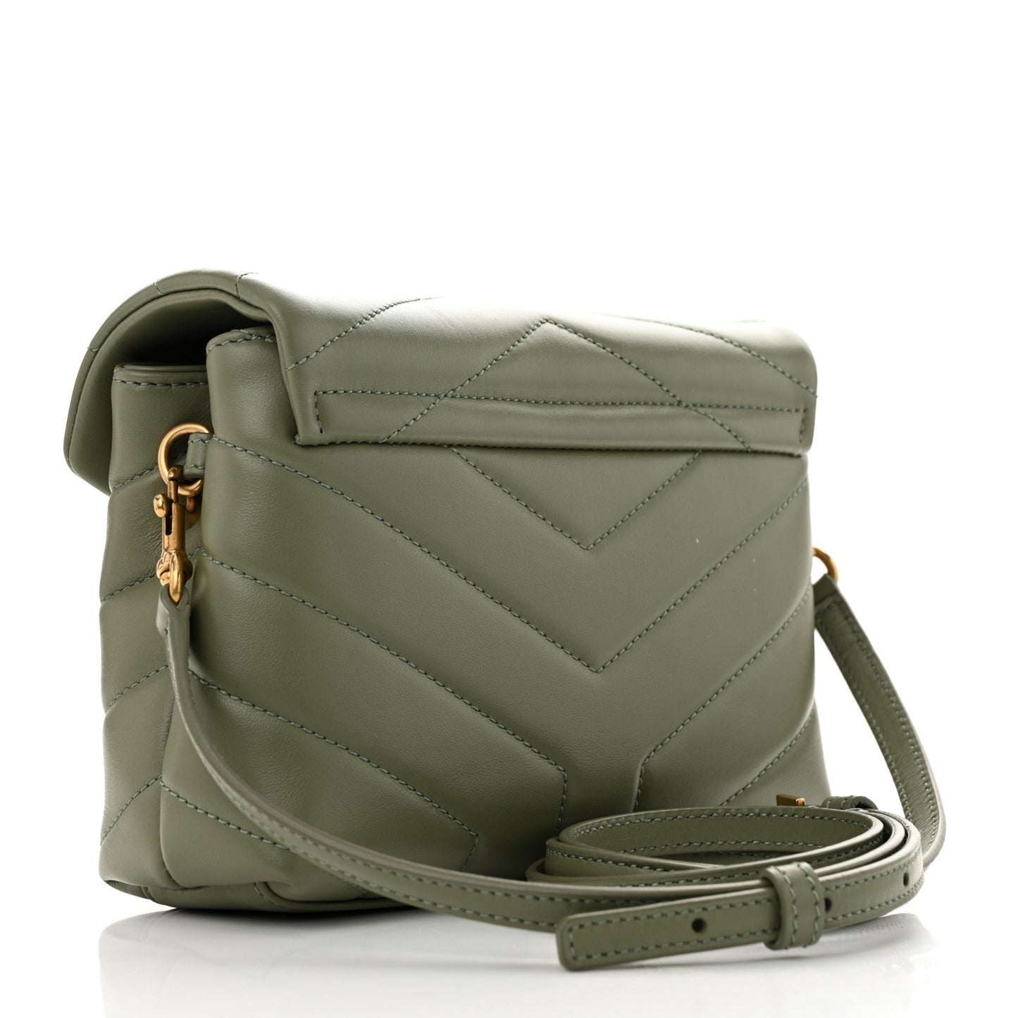 Calfskin Y Quilted Monogram Toy Loulou Crossbody Bag Light Sage