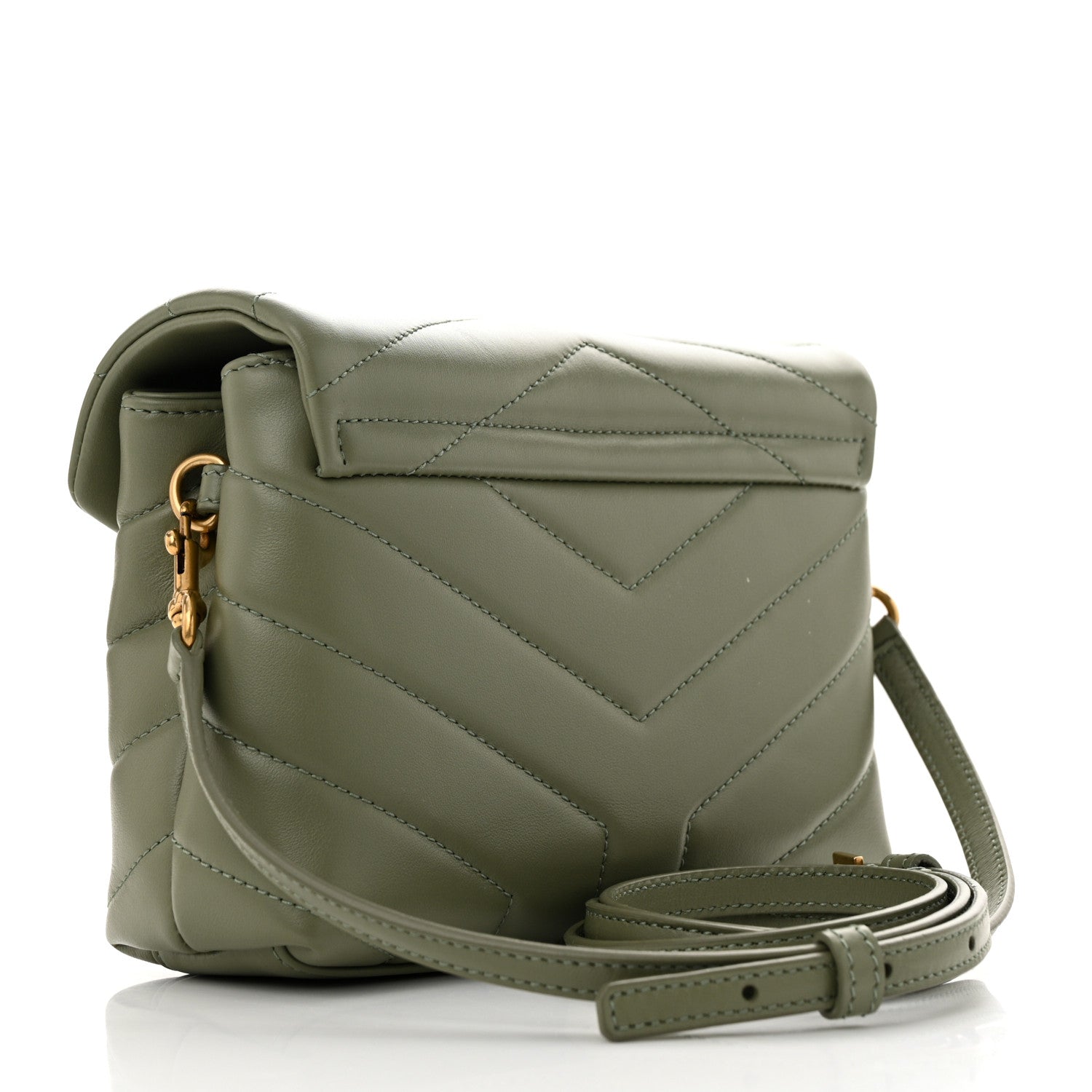 Saint Laurent Calfskin Y Quilted Monogram Toy Loulou Crossbody Bag Light Sage 3 of 11