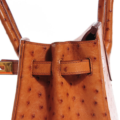 Hermes Ostrich Birkin 30 Cognac 13 of 26