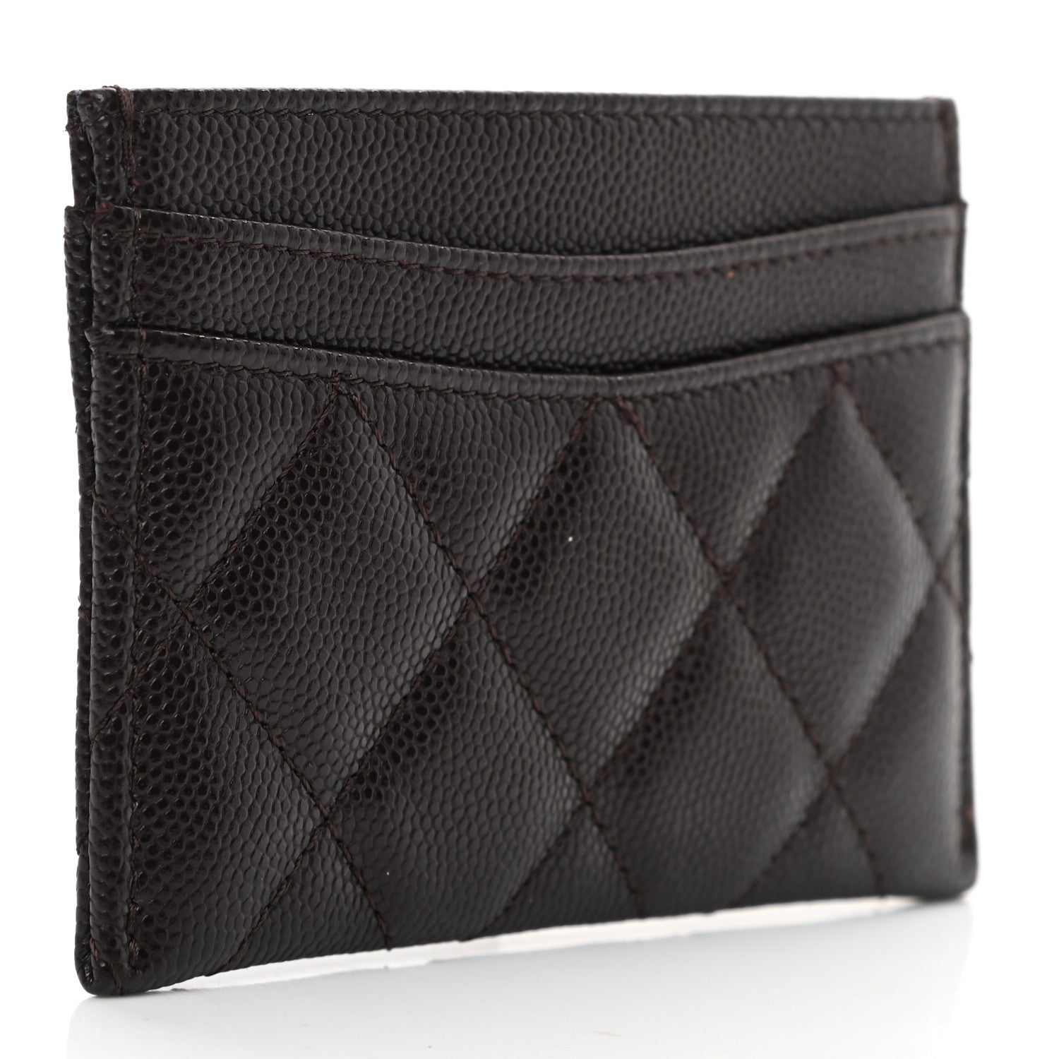 Chanel Caviar Quilted Card Holder Dark Brown 3 of 9