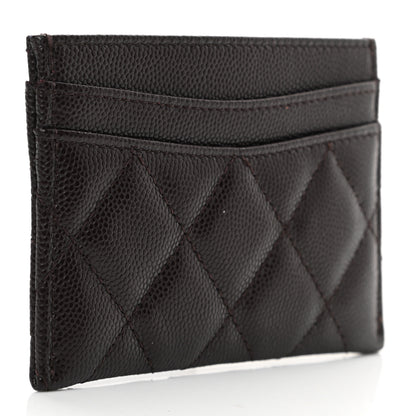 Chanel Caviar Quilted Card Holder Dark Brown 3 of 9