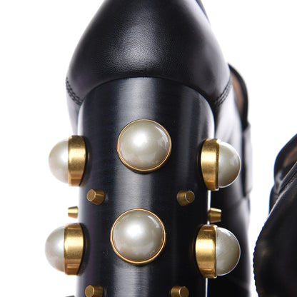 Gucci Malaga Kid Pearl Studded Vegas Platform Loafers 36 Black 10 of 10
