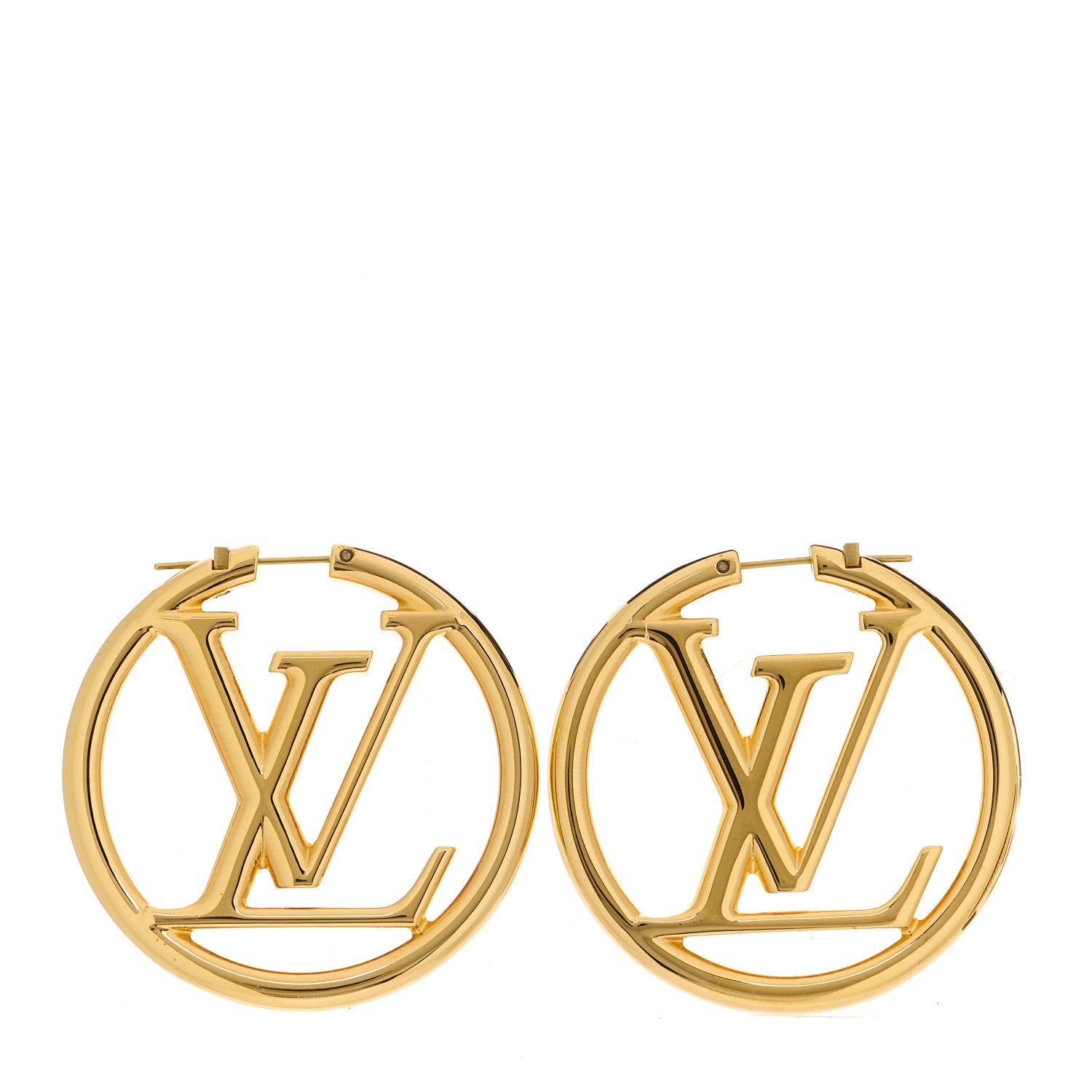 Louis Vuitton Metal Louise Hoop Earrings Gold 1 of 5