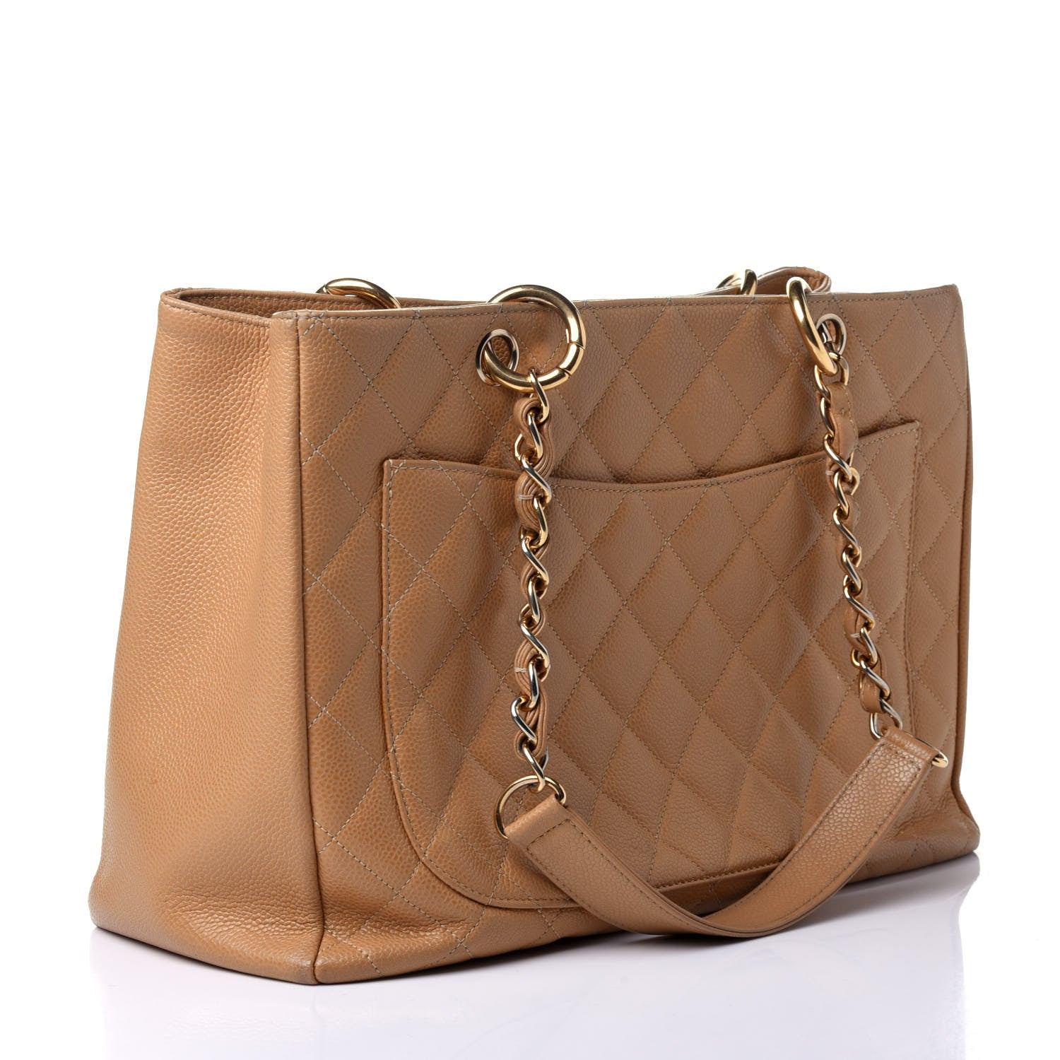 Chanel Caviar Quilted Grand Shopping Tote GST Dark Beige 2 of 5
