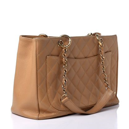 Chanel Caviar Quilted Grand Shopping Tote GST Dark Beige 2 of 5