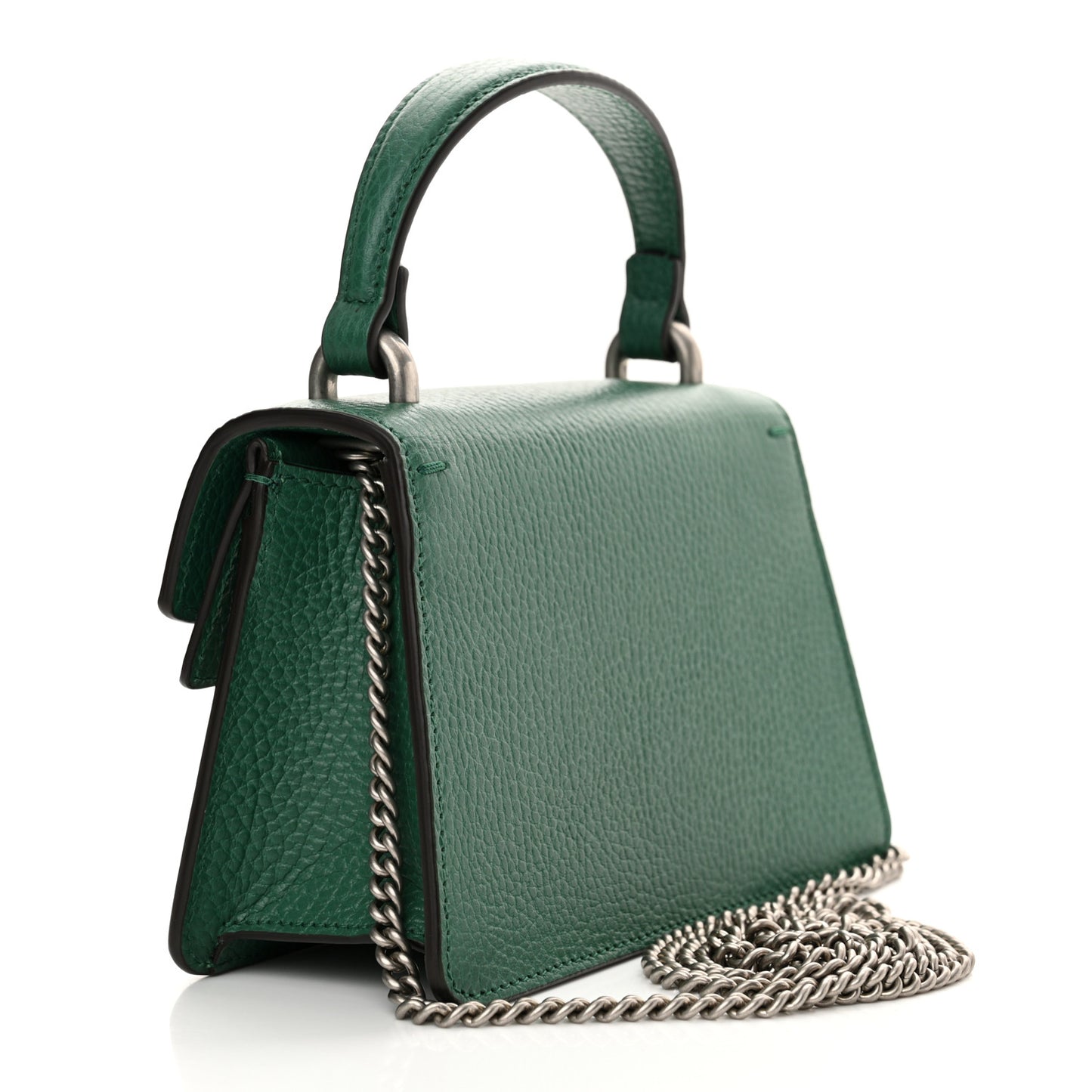 Dollar Calfskin Crystal Mini Dionysus Top Handle Bag Emerald