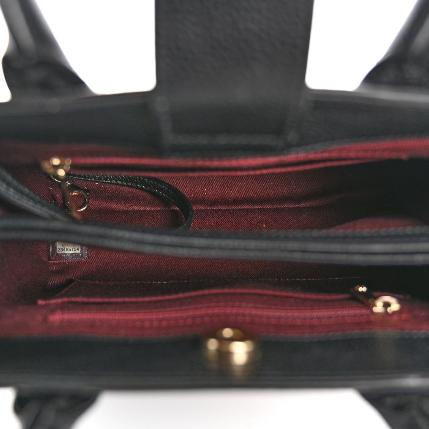 Grained Calfskin Mini Neo Executive Shopper Tote Black
