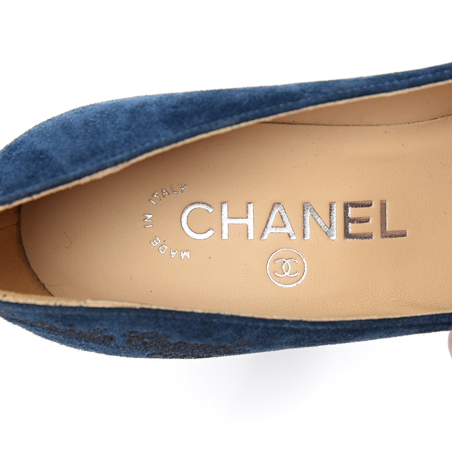 Chanel Suede Satin Cap Toe Gabrielle Pumps 35.5 Navy Black 8 of 11