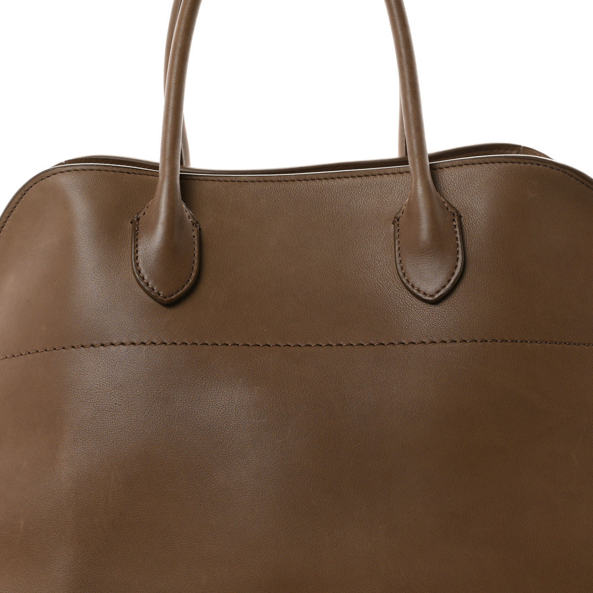 The Row Polished Saddle Calfskin Soft Margaux 15 Mouse Grey 7 of 9